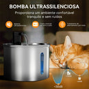 Fonte de água silenciosa para animais de estimação: Hidratação em aço inoxidável para gatos e cães de pequeno porte.