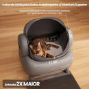 Caixa de areia autolimpante para gatos com controle por aplicativo.
