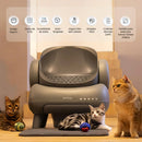 Caixa de areia autolimpante para gatos com controle por aplicativo.