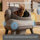 Caixa de areia autolimpante para gatos com controle por aplicativo.