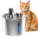 Fonte de água silenciosa para animais de estimação: Hidratação em aço inoxidável para gatos e cães de pequeno porte. - Compras do Pet